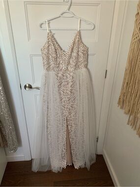 Aidan Mattox Ivory Lace & Tulle Bridal Dress